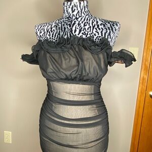 Forever 21 Black Sheer Mini Dress